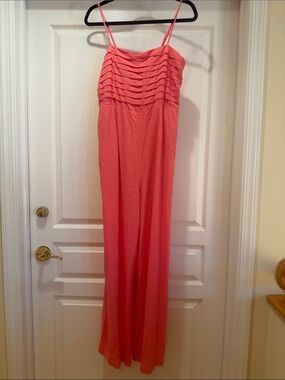 Francesca'sNWT  Wide Leg Romper Pleated Bodice adjustable straps, zipper pockets